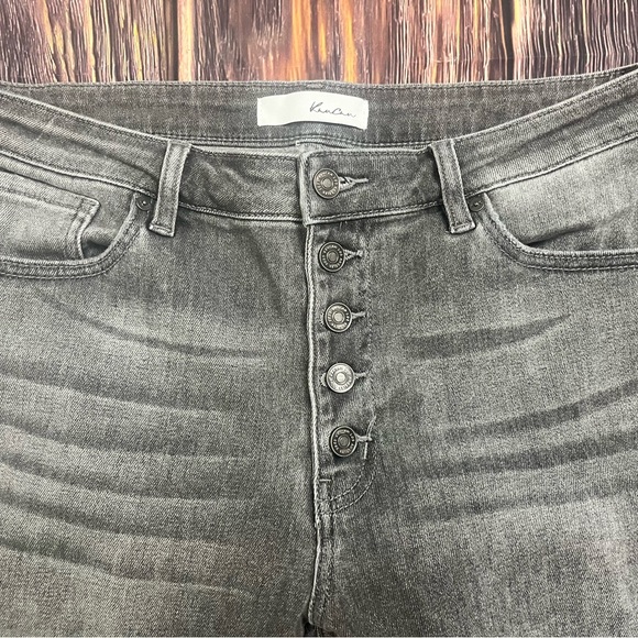 Kancan Grey Destructed Button Fly Straight Jeans Size 13/30 - Picture 5 of 10